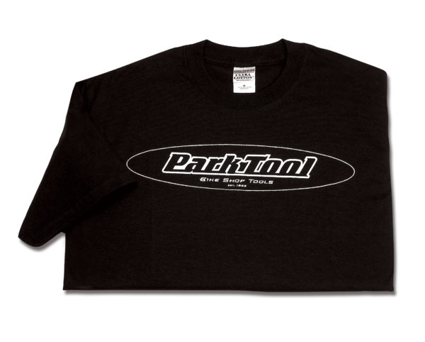 Folded black Park Tool logo t-shirt, click to enlarge