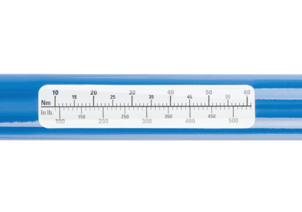 Close-up of the Park Tool TW-6.2 Ratcheting Click-Type Torque Wrench measurement chart, click to enlarge