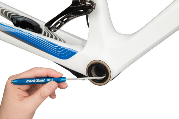 The Park Tool UP-3 Utility Pick removing dust seal from bottom bracket, click to enlarge