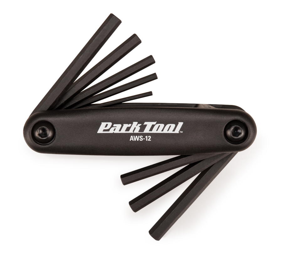 Park Tool AWS-12 Fold-Up Hex Wrench Set in black, enlarged
