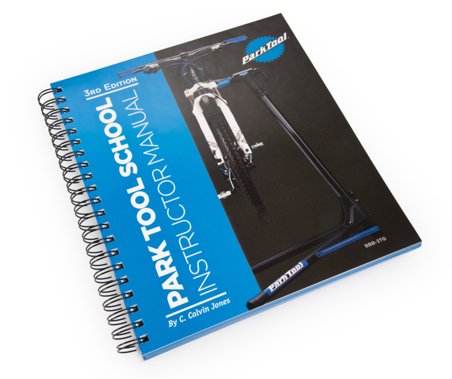 Front cover of the BBB-3TG Instructor’s Guide for Park Tool School — 3rd Edition, enlarged