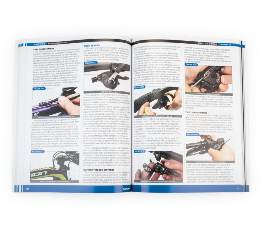 Inside page the Park Tool BBB-4 Big Blue Book of Bicycle Repair — 4th Edition, enlarged
