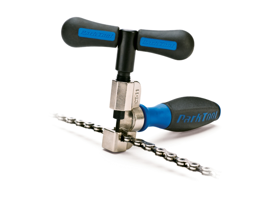 The Park Tool CT-11 Rivet Peening Tool for Campagnolo® 11-Speed Chain installing chain rivet, enlarged