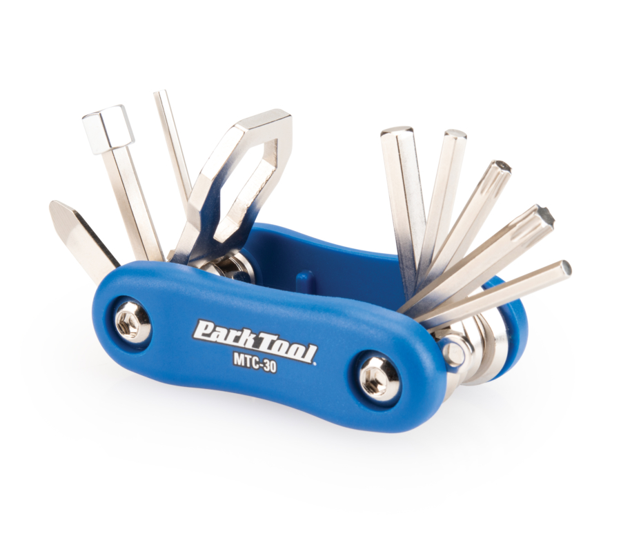Contents in the Park Tool MTC-30 Multi-Tool all folded out, enlarged