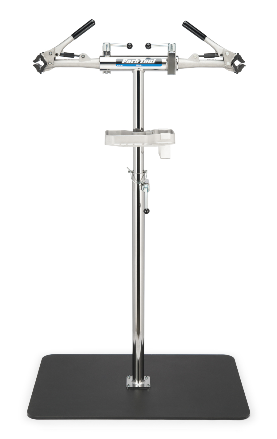 The Park Tool PRS-2.2-1 Deluxe Double Arm Repair Stand with base, enlarged