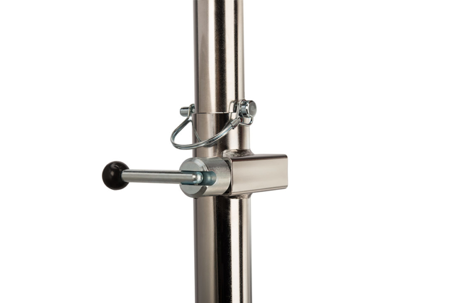 Close-up of The Park Tool PRS-2.2 Deluxe Double Arm Repair Stand lock block system, enlarged