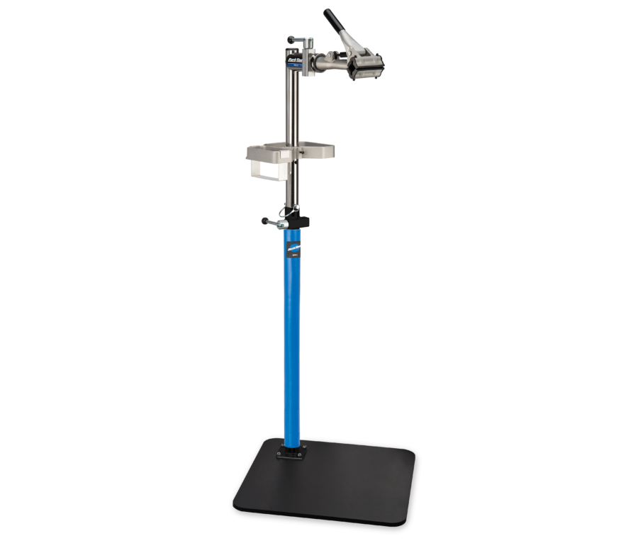 The Park Tool PRS-3.3-1 Deluxe Single Arm Repair Stand with base, enlarged