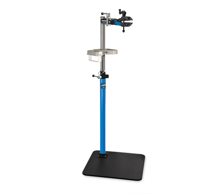 The Park Tool PRS-3.3-2 Deluxe Single Arm Repair Stand with base, enlarged