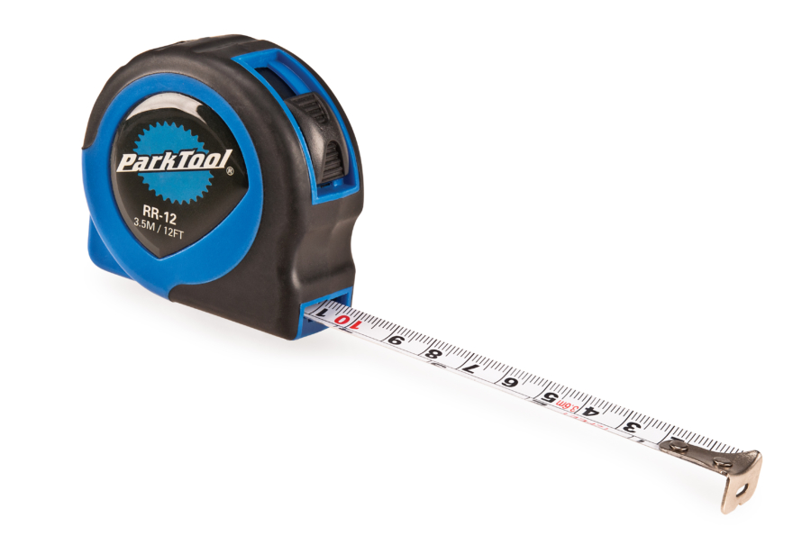 The Park Tool RR-12 Tape Measure extended, enlarged