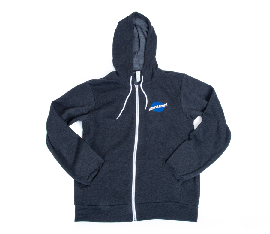 The Park Tool SWH-6 Gray Zip-Up Hoodie, enlarged