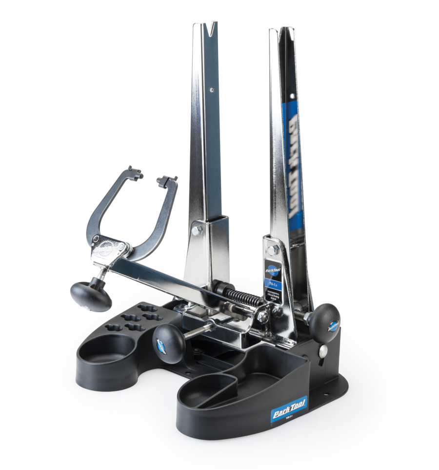 Park Tool TSB-2.2 Truing Stand Tilting Base with truing stand, enlarged