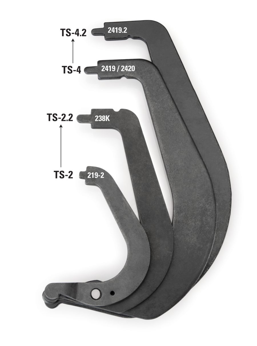 Four size variations of TS Calipers, enlarged