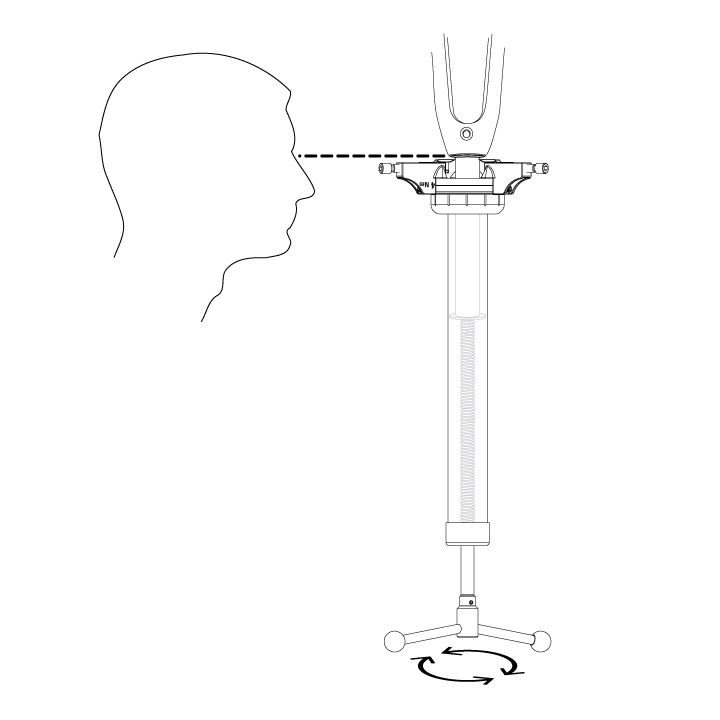 Figure 5. Using handle, raise or lower the crown race so it is even with the blades
