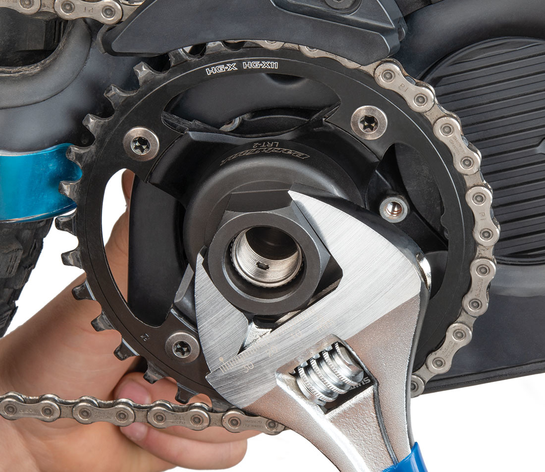 Park Tool LRT-2 Lockring Tool — Shimano® STEPS® being tightened with PAW-12