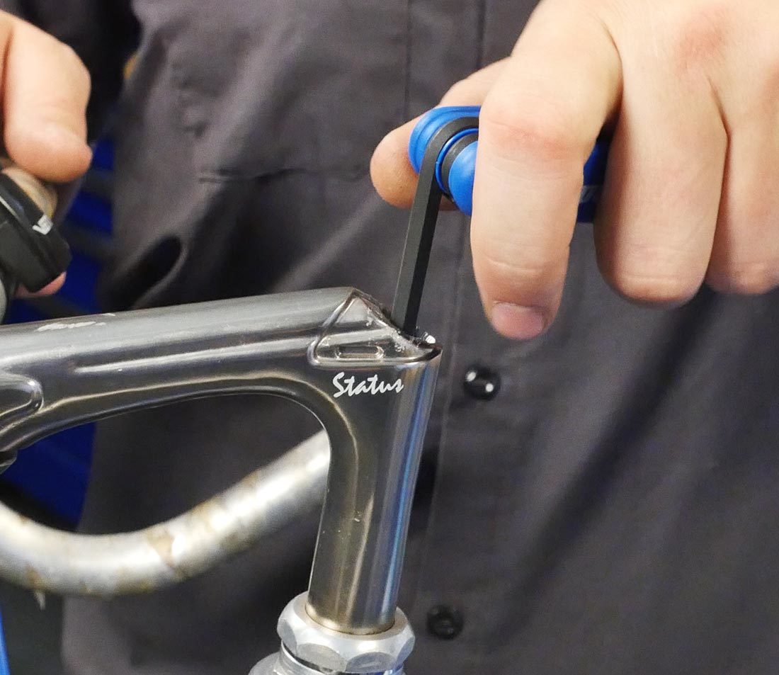 Loosen stem binder bolt to remove stem