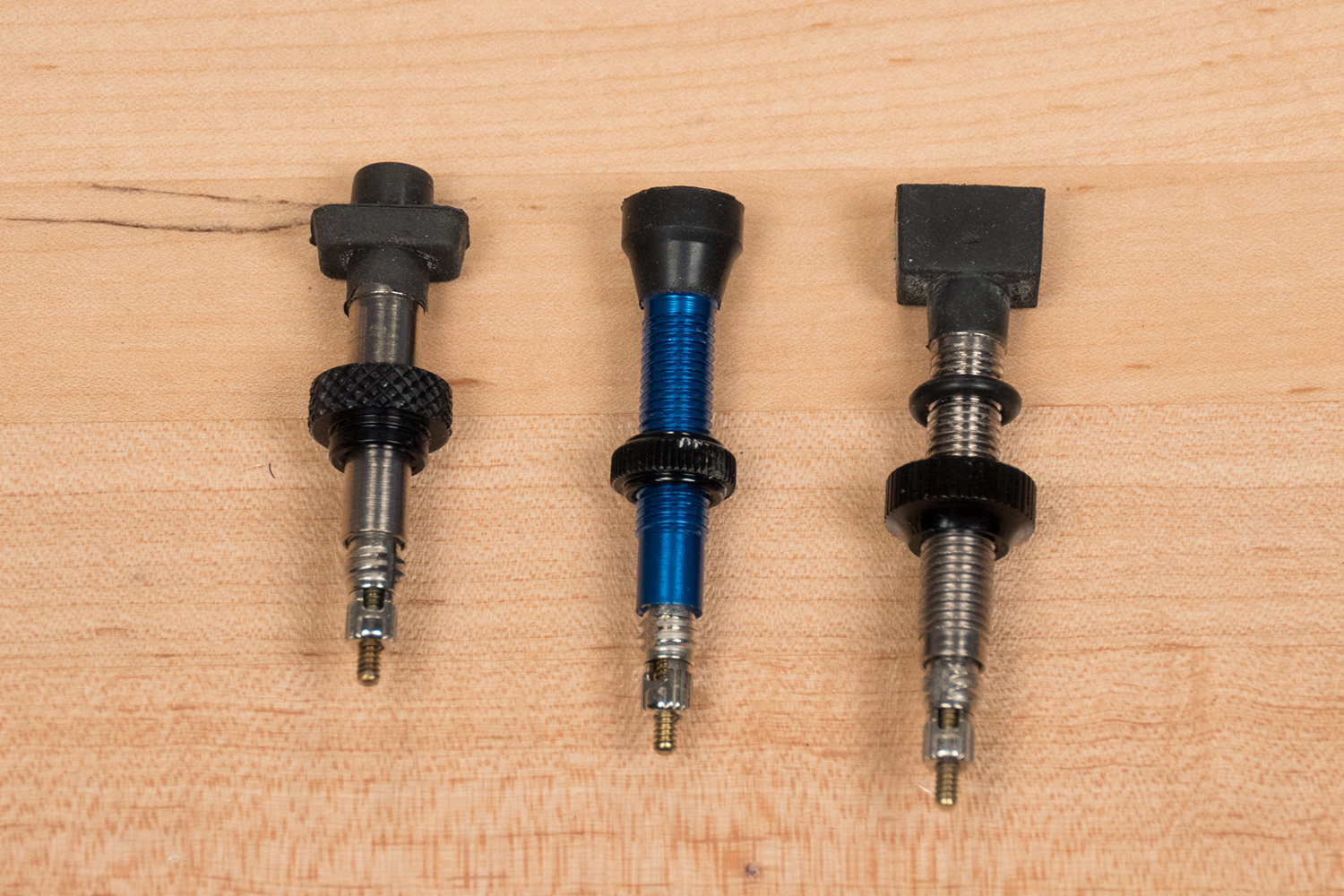A selection of various tubeless valves