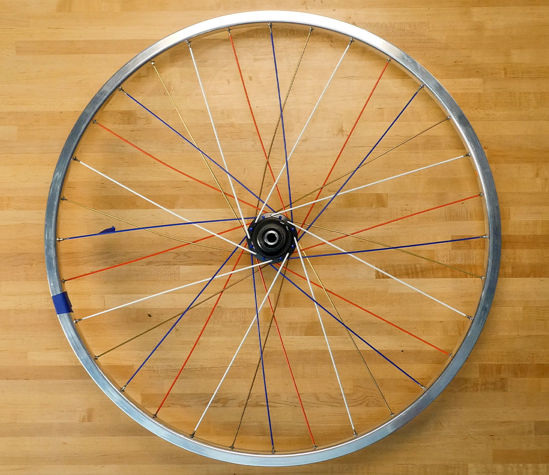 Fully assembled wheel with all spoke sets installed