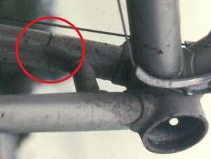Crack along left chain stay