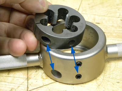Figure 3. Align die and insert into handle