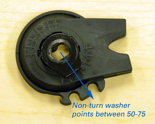 Figure 23. Use non-turn washer as reference for hub-interface alignment