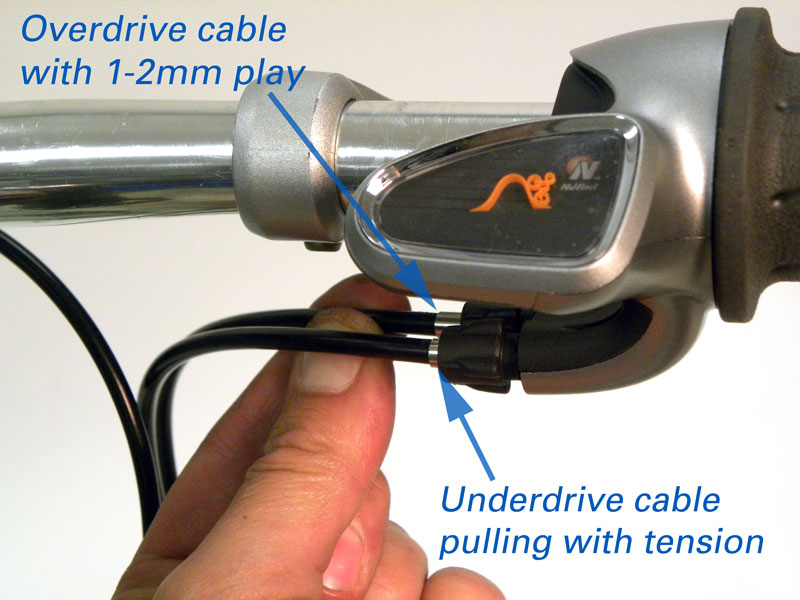 Figure 37. Check play at overdrive cable