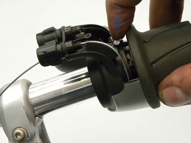 Figure 6. Push cable end into shifter seat