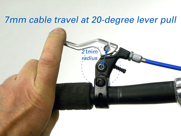 Flat bar lever designed for cantilever brakes