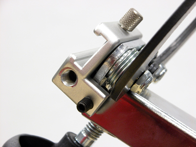 Figure 3. Mounting bracket is placed over caliper face plate